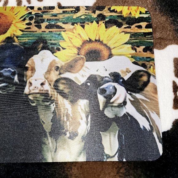 Sunflower Cow Computer Office Mouse Pad - Picture 2 of 3